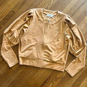 Juicy Couture Signature Luxe Velour Jacket Beachwood Color Size Medium
